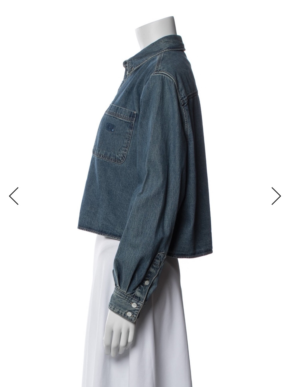 Celine denim cropped top w/ COA - Picture 3 of 8